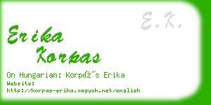 erika korpas business card